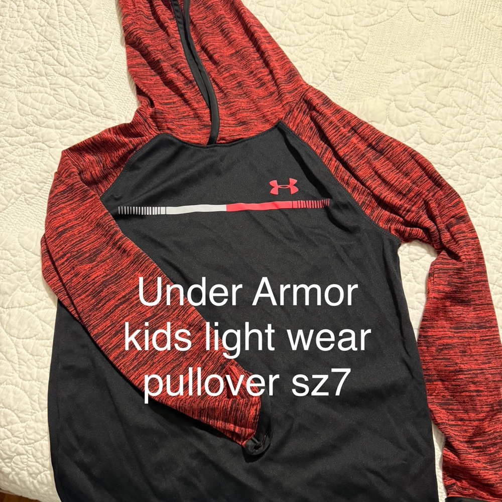 Under Armour Lightweight Kids Red and Black Pullover Hoodie